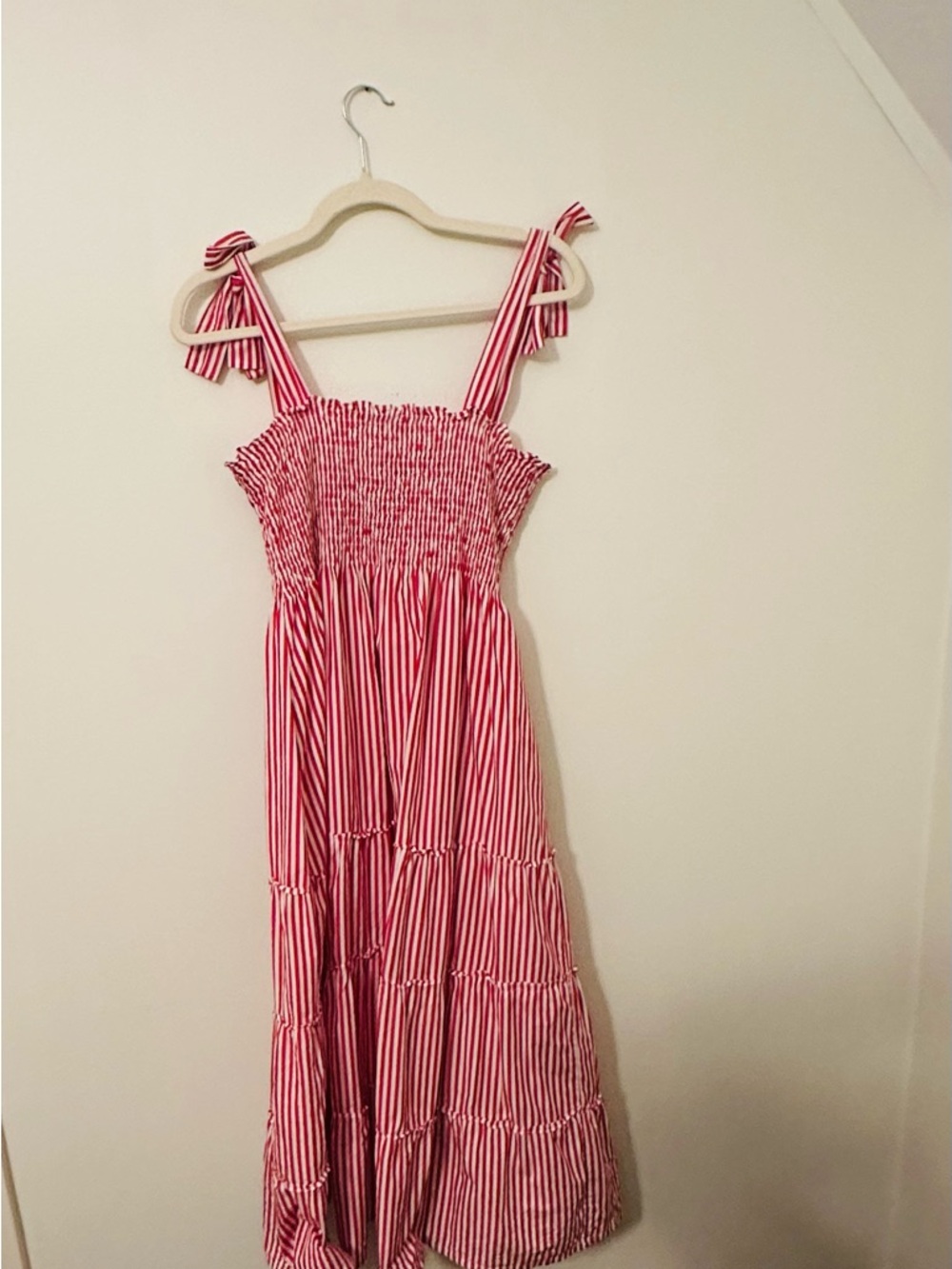 Maxwell and Geraldine BROOKE Striped Red Maxi Dress Small - Picture 8 of 9